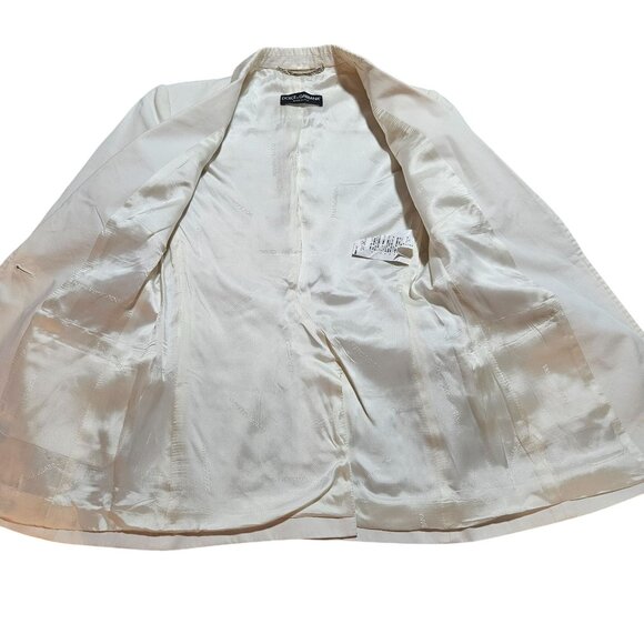 Silk Dolce & Gabbana Women's White Blazer Jacket Italy 38 Elegant Designer Fully - Picture 4 of 16